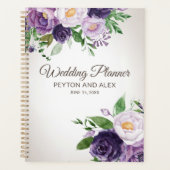 Plum Paars Floral Greenery Wedding Planner (Voorkant)