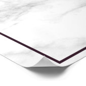 Plum Paars Floral Marble Wedding Programme Poster (Hoek)