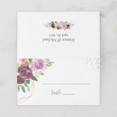Plum Paars Floral Modern Roos Gold Wedding (Buitenkant ongevouwen)