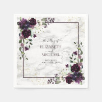 Plum Paars Gold Waterverf Marmer Wedding