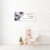 Plum Paars Greenery White Vrijgezellenfeest Banner (Insitu)