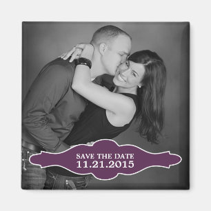 Plum Paars La Bon Vie Foto Save the Date Magnet Magneet