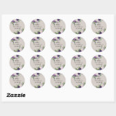 Plum Paars Lavender Greenery Gray Wedding Ronde Sticker (Vel)