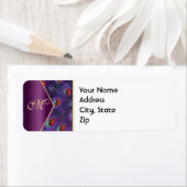 Plum Paars Peacock Address Label (Insitu)