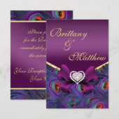 Plum Paars Peacock-ontvangstkaart Kaart (Voorkant / Achterkant)