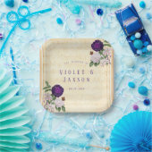 Plum Paars Peony Musical Wedding Papieren Bordje (Feest)