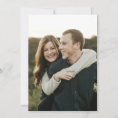 Plum Paars Rustic Wood Script Photo Weddenschap Kaart (Achterkant)