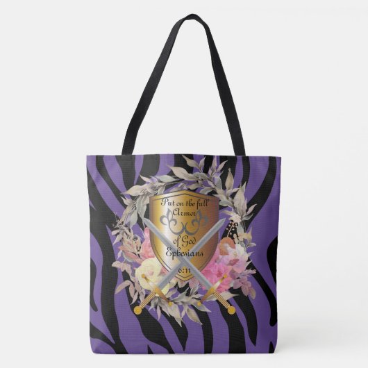Plum Paars Tiger Print Tas (Voorkant)