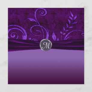 Plum & Paars Velvet Wedding Swirl Kaart