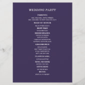Plum Paars Wedding Programme Double Sided Programma (Achterkant)