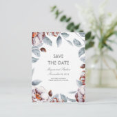 Plum Paarse Bloemen Waterverven Boho Bewaar de dat Aankondigingskaart (Staand voorkant)