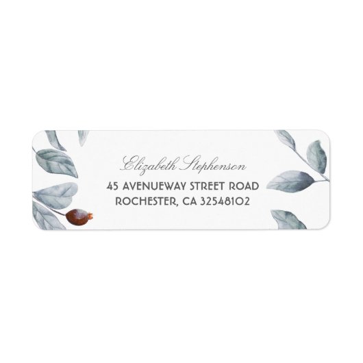 Plum Paarse Bourgondische takken Vintage bruiloft Etiket (Voorkant)