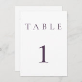 Plum Paarse bruiloft / evenement tafel nummer (Voorkant / Achterkant)