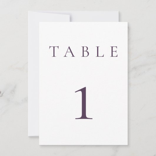Plum Paarse bruiloft / evenement tafel nummer (Voorkant)