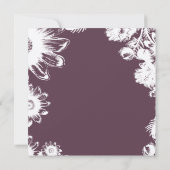 Plum Paarse Floral Wedding Invitations Kaart (Achterkant)