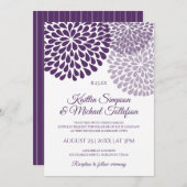 Plum, Paarse & Lavendel bruiloft uitnodigingen (Voorkant / Achterkant)