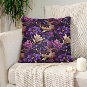 Plum Paarse Mauve Goud Barok Kussen