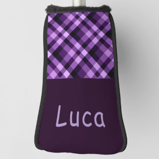 Plum Paarse Plaid Monogram Golf Hoesje Putter Head Golfheadcover