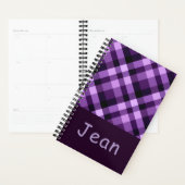 Plum Paarse Plaid Monogram Kleine dag Planner (Display)