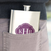 Plum Paarse Quatrefoil Custom Monogram Flacon (Voorbeeld)