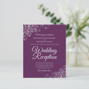 Plum Paarse Silver Wedding Receptie Budget Uitnodi