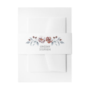 Plum Paarse Waterverf Flowers Elegant Wedding Uitnodigingen Wikkel