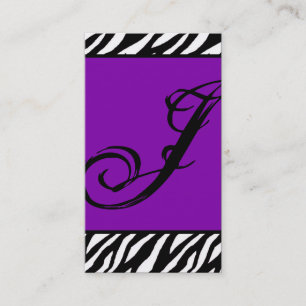 Plum Paarse Zebra Print Pattern Visitekaartje