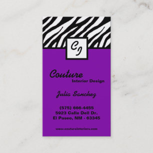 Plum Paarse Zebra Print Personaliseer Visitekaartj Visitekaartje