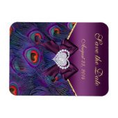 Plum Peacock Bewaar de datum Magneet (Horizontaal)