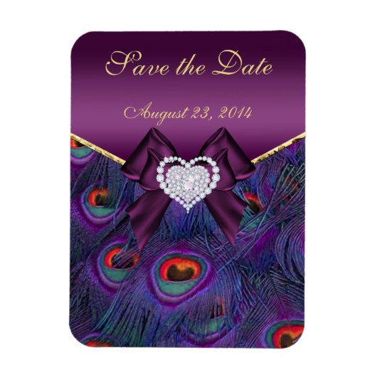 Plum Peacock Bewaar de datum Magneet (Verticaal)