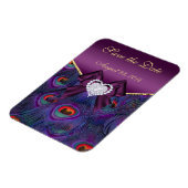 Plum Peacock Bewaar de datum Magneet (Linkerzijde)
