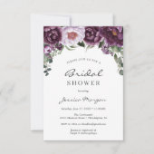 Plum Peonies Carte d'invitation à la douche nuptia (Devant)