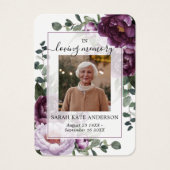 Plum Peonies Funérailles En Amour Carte Poème Mémo (Devant)