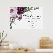 Plum Peonies Purple Floral Mariage Affiche de bien (Cuisine)