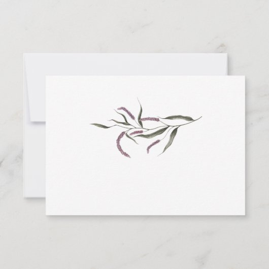 Plum pourpre Pink Peonies Verdure RSVP #1 (Dos)