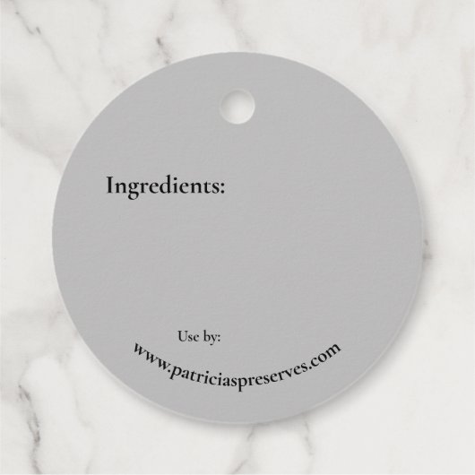 Plum Prijs Label Zelfgemaakte Fruit Condiment (Achterkant)