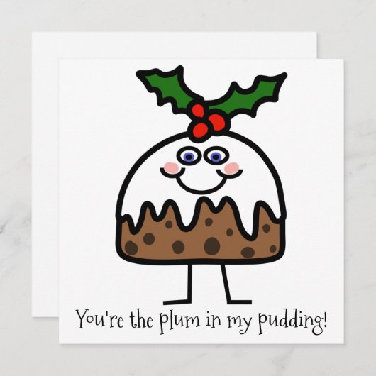 Plum Pudding Christmas Pudding Funny HOLIDAY KAART (Voorkant / Achterkant)