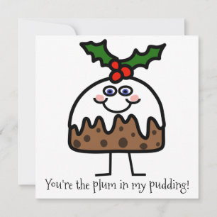 Plum Pudding Noël Pudding drôle CARTE DE VACANCES