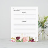 Plum Purple Blush Fête des mariées Carte Recette (Debout devant)