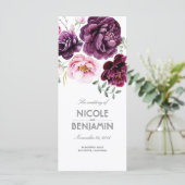 Plum Purple Boho Aquarelles Programmes floraux (Debout devant)