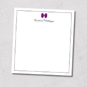 Plum Purple Bow Border Script Custom Name Script Notitieblok