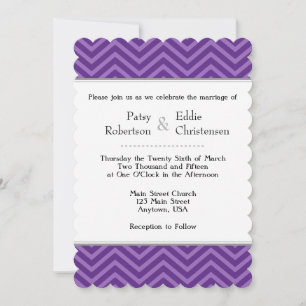 Plum Purple Chevron Invitations de mariage