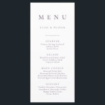 Plum Purple Élégant Minimaliste Simple Plat Menu<br><div class="desc">Elégant et moderne,  boho,  Plum Purple menu plat minimaliste. Menu entièrement personnalisable pour votre mariage ou événement.</div>