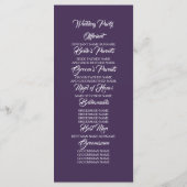 Plum Purple et Bourgogne Programmes de mariage flo (Dos)