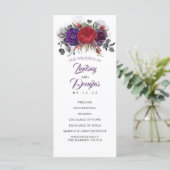 Plum Purple et Bourgogne Programmes de mariage flo (Debout devant)