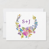 Plum Purple Garden Elopement Cartes Faire-part (Dos)