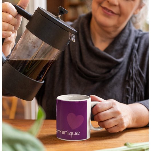 Plum Purple - La Mug De Café Avec Un Coeur