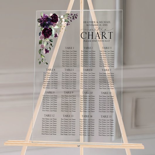 Plum Purple Mauve Réception Florale Siège