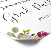 Plum Purple Orange Floral Affiche de bienvenue de  (Coin)