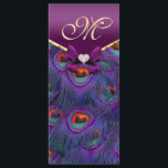 Plum Purple Peacock Programme de mariage Rack Card<br><div class="desc"></div>